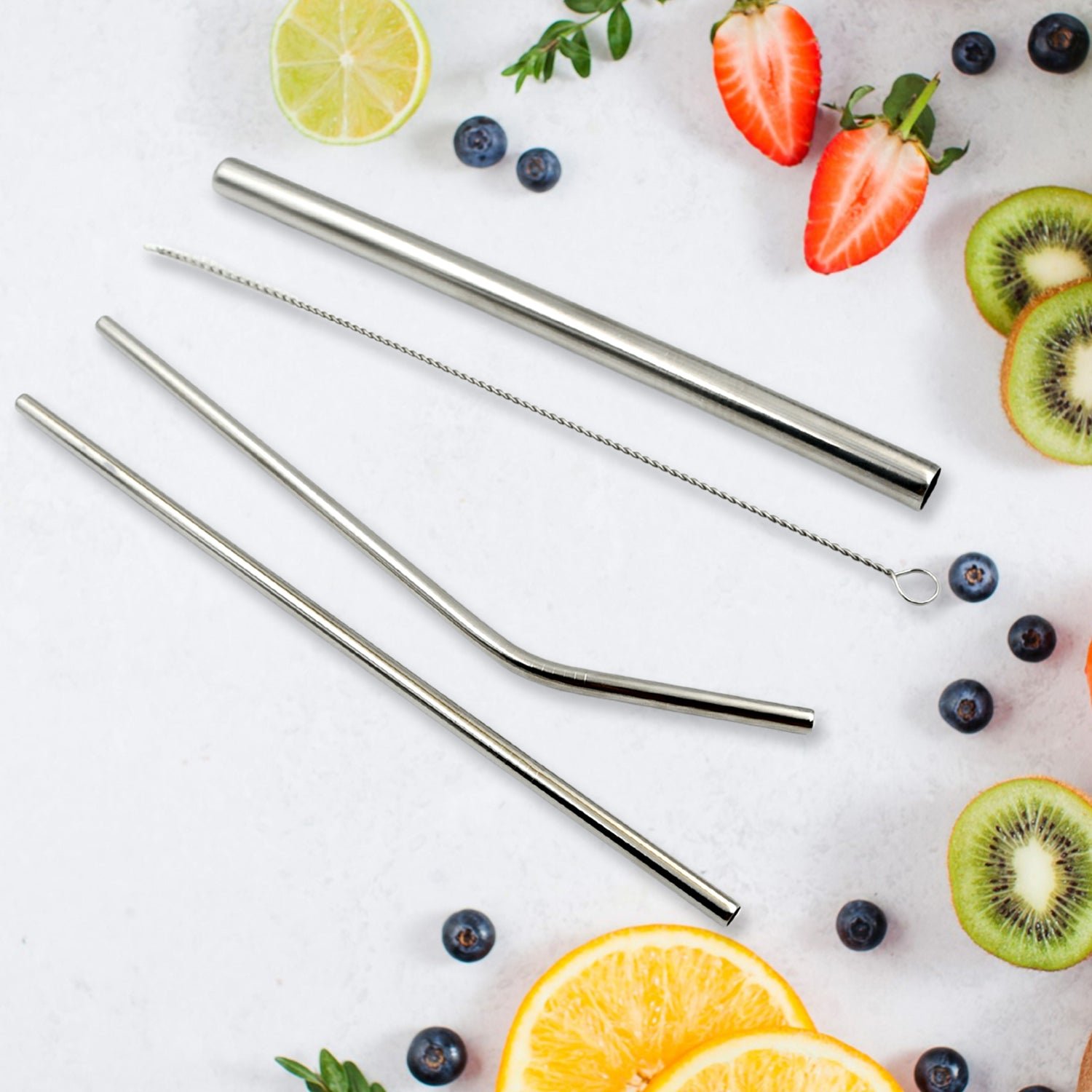 Stainless Steel Straws – Reusable Set with Travel Case | Happy Bathers