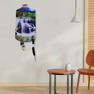 Wooden Wall Decor with Hooks – Vertical Scenery Art | GlimmerHome
