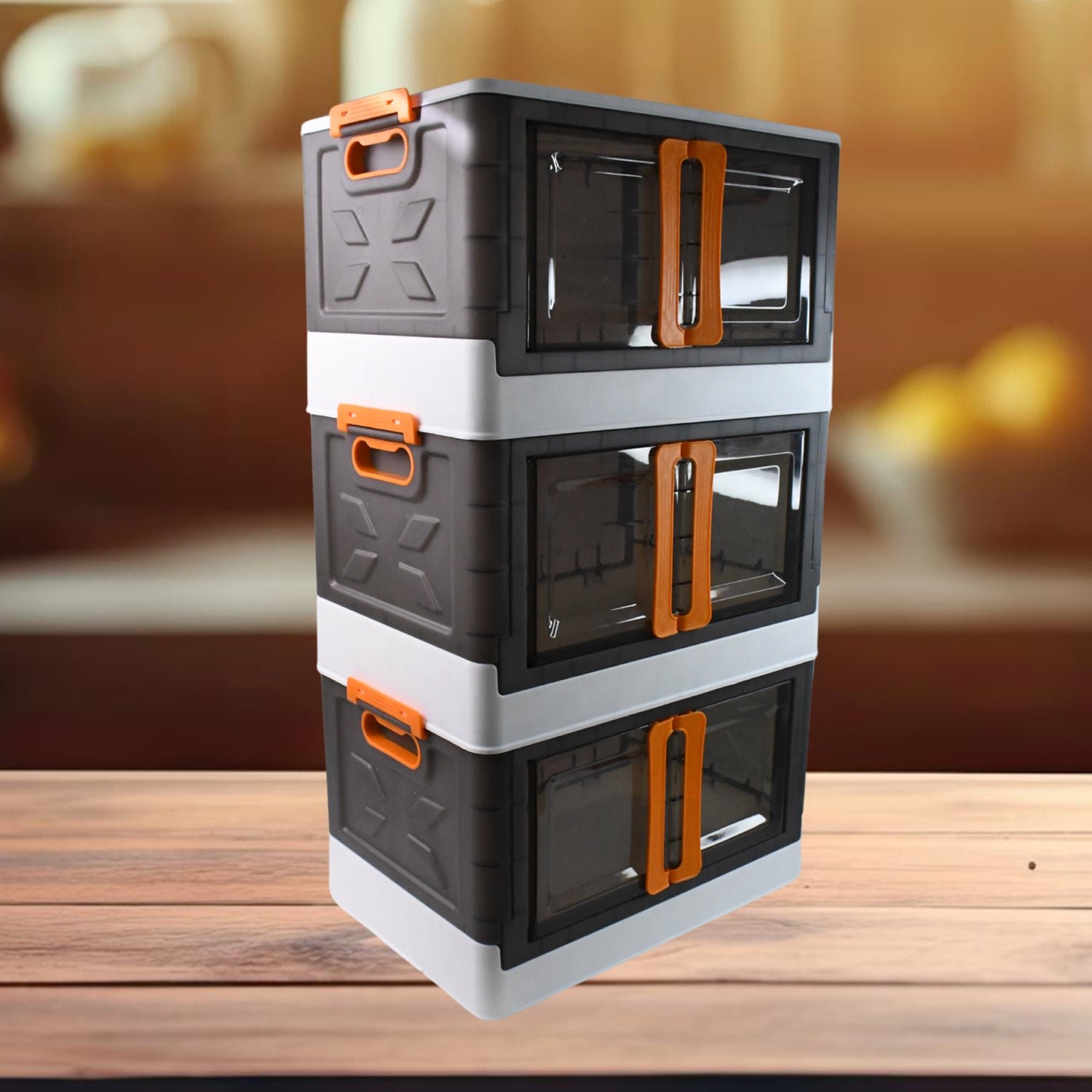 Plastic Folding Wardrobe Organizer – Space-Saving 3-Layer Unit