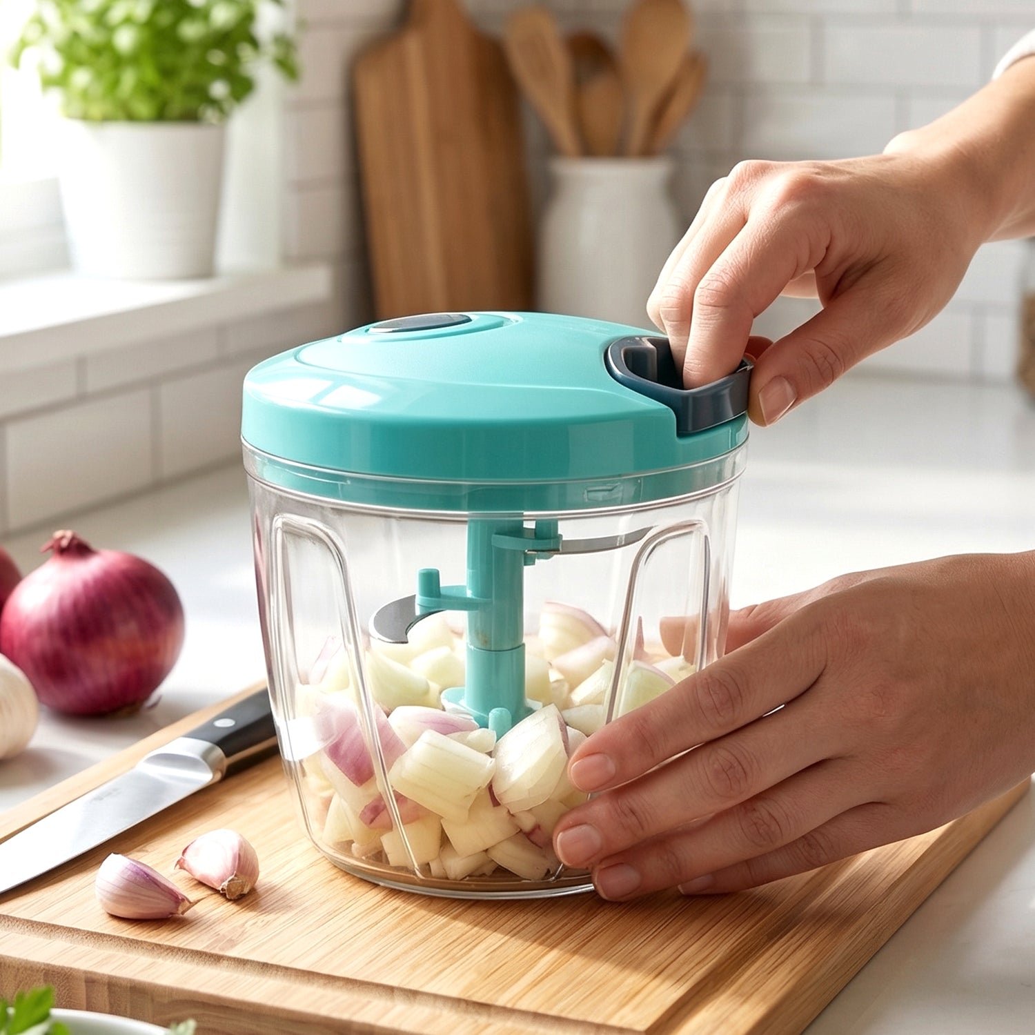 Manual Food Chopper – 6 Blade 900ml | Quickslice
