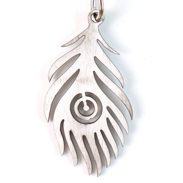 Peacock Feather Keychain – Durable Stainless Steel Design