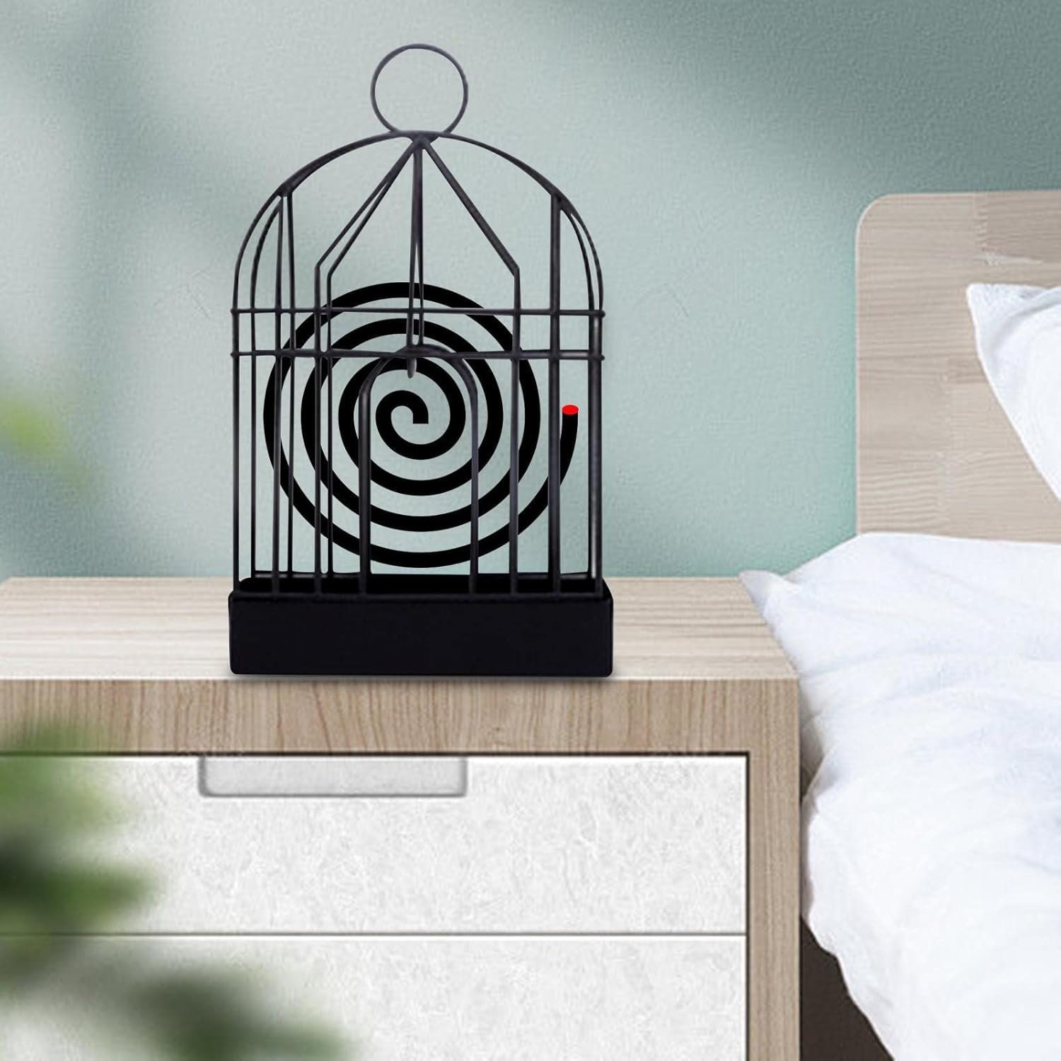 Mosquito Coil Holder – Vintage Iron Birdcage Design