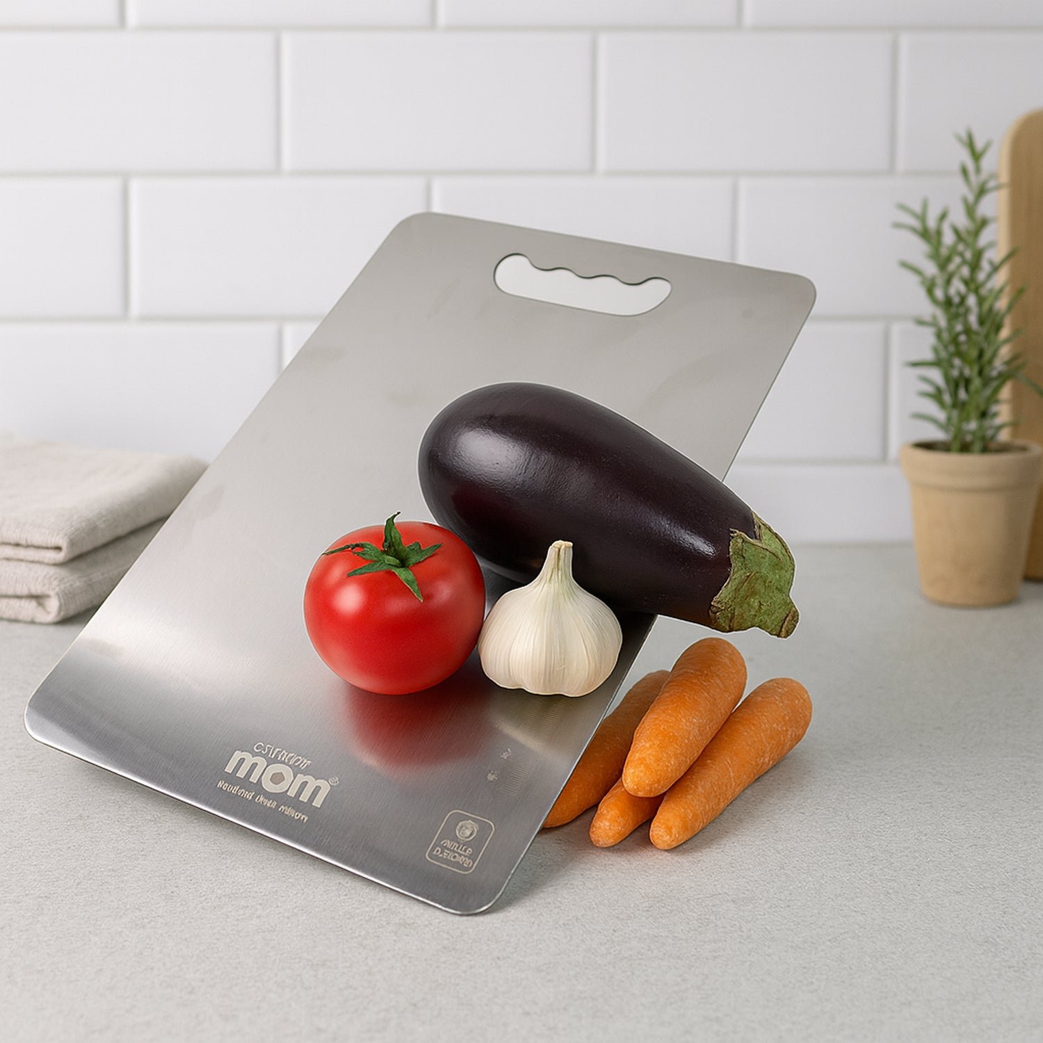 Stainless Steel Chopping Board – Durable 1.5mm Thick Cutting Surface