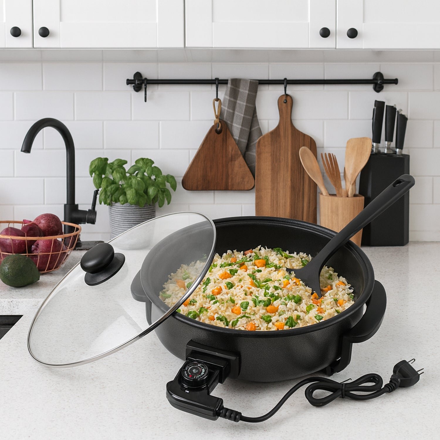 Electric Multi-Purpose Cooker – 1500W Powerful Non-Stick Pan
