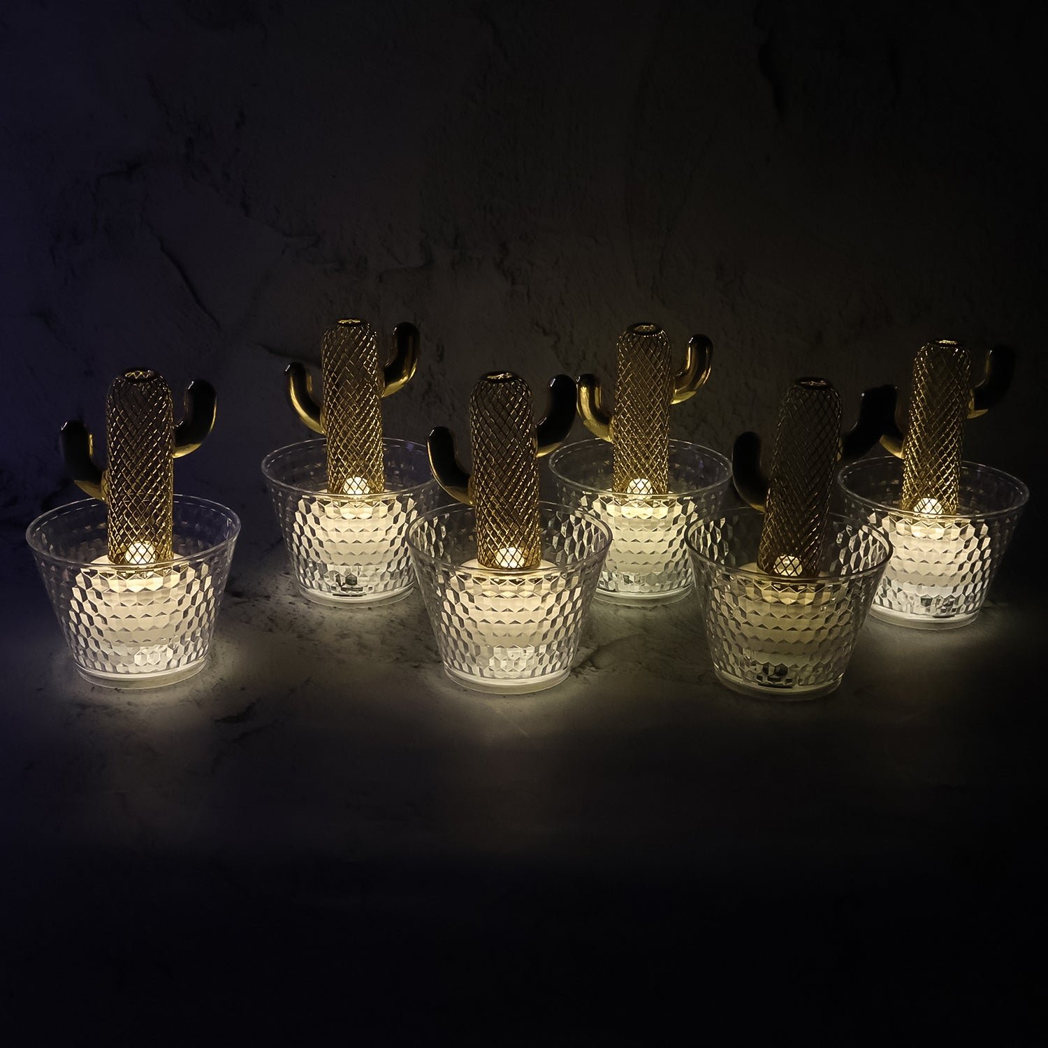 LED Flameless Decorative Candles – Cactus Design, Warm White Glow