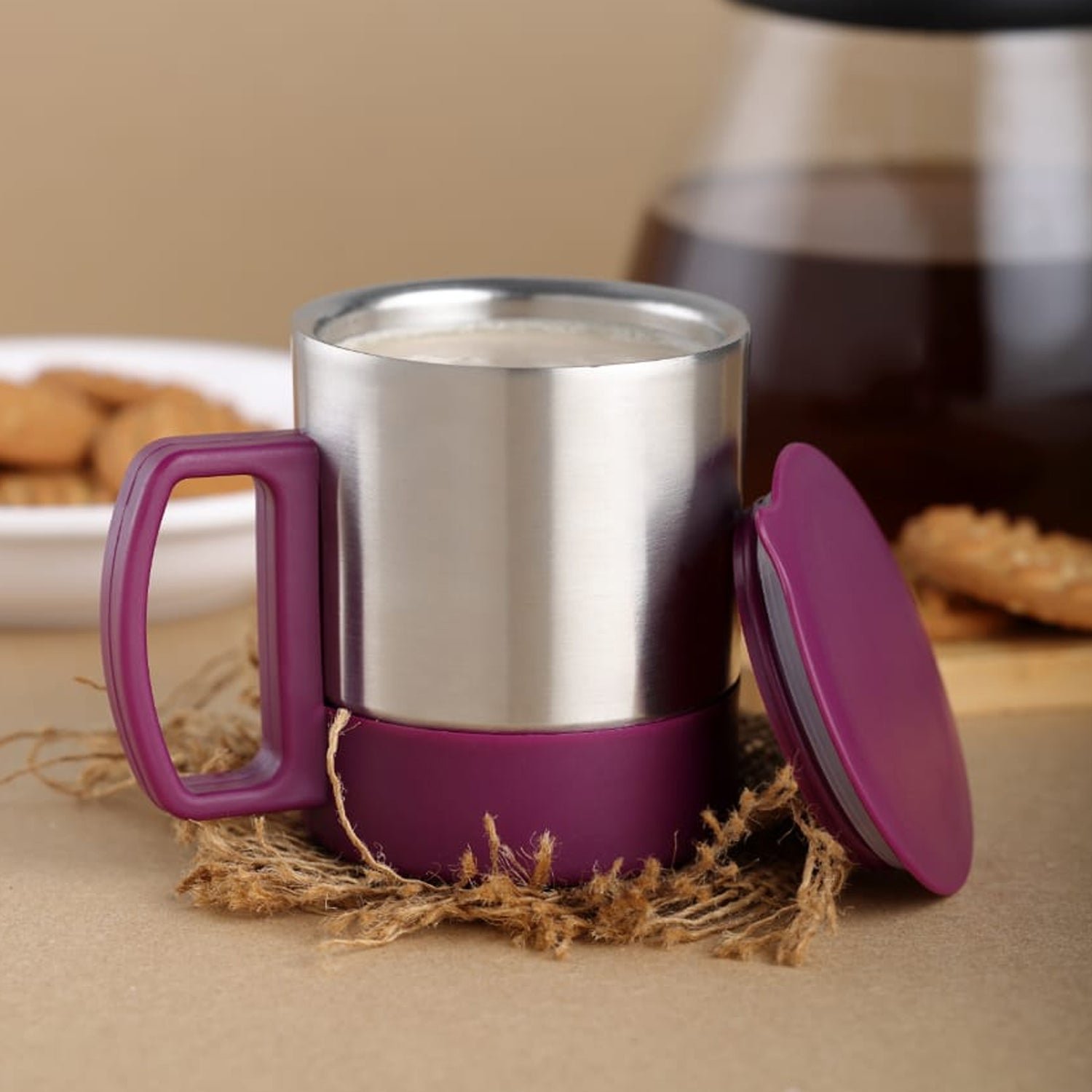Insulated Steel Coffee Mug – Spill-Proof, Hot & Cold Drink | Mug Wala