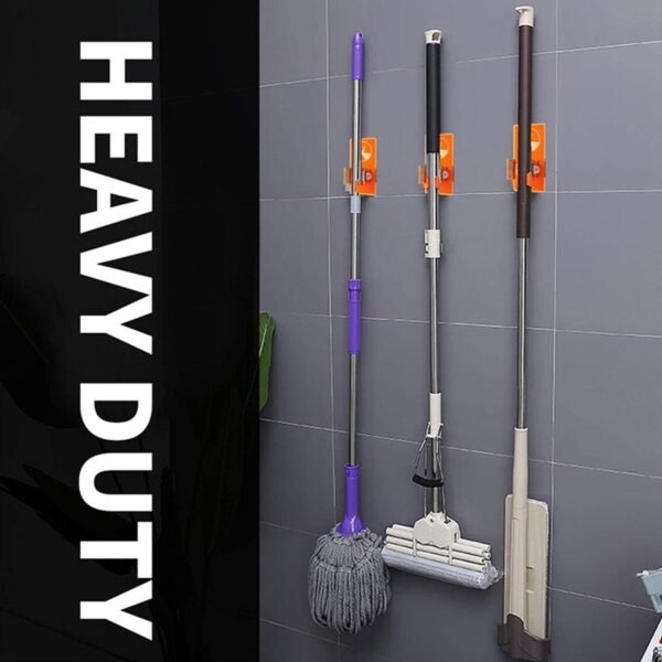 Wall Mounted Mop Holder – Space-Saving Cleaning Tool Organizer