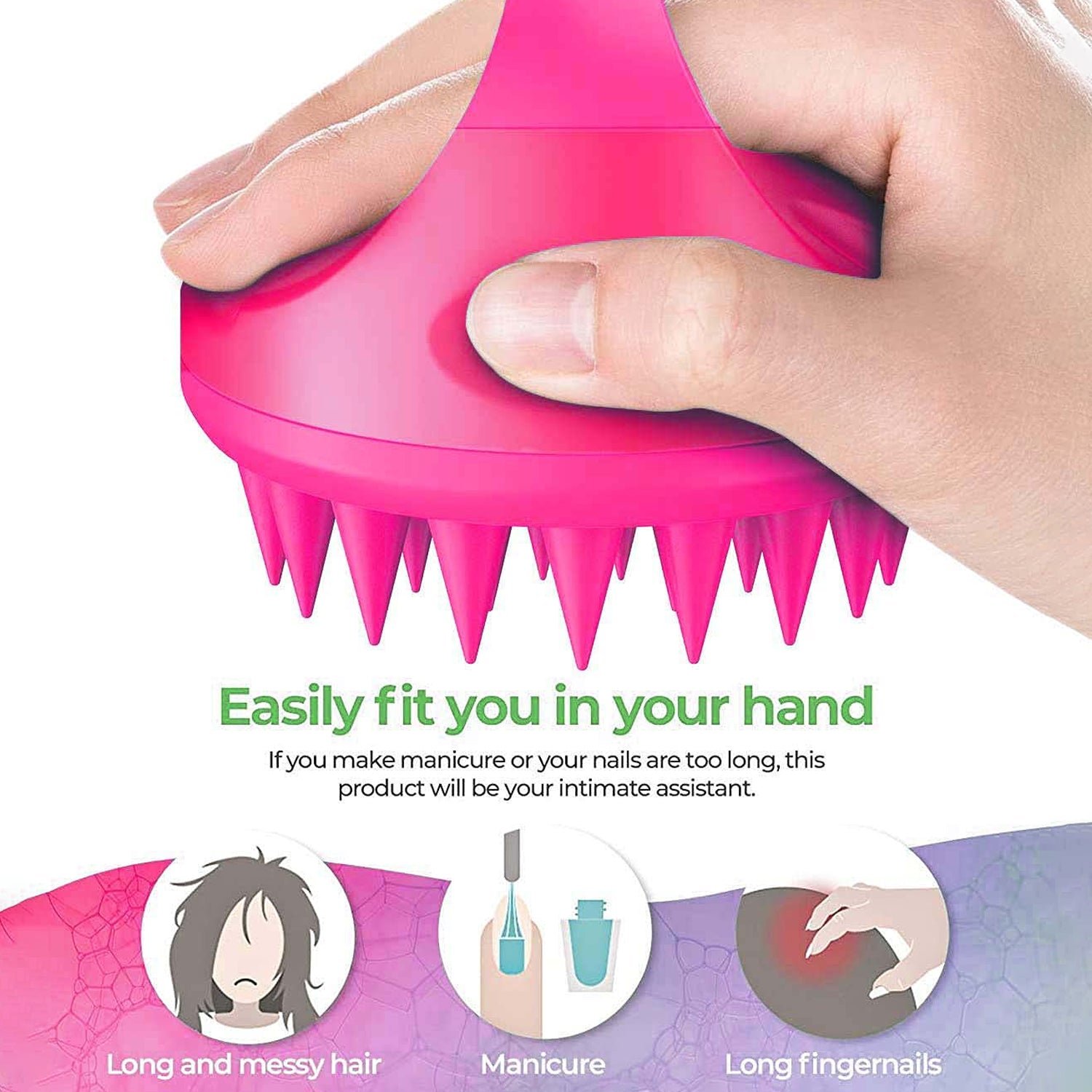 Scalp Massager Comb – Soft Silicone Brush for Hair Health | Velvet Wellness