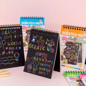 Rainbow Art Scratch Book – 10 Pages & Tool | Colorful Creations