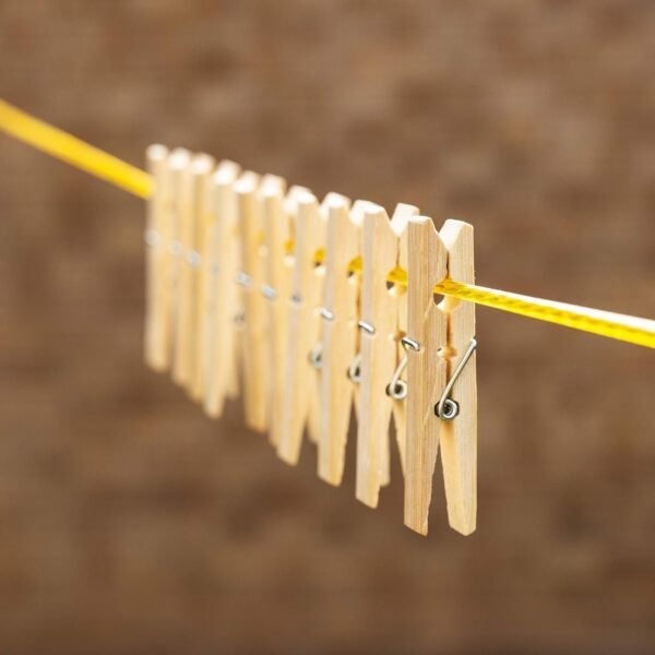Bamboo Cloth Clips – Heavy Duty Wooden Pegs (10 Pcs) | BathNova