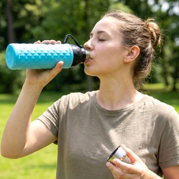1100 ML Diamond Texture Sports Water Bottle – Leakproof Secure Cap