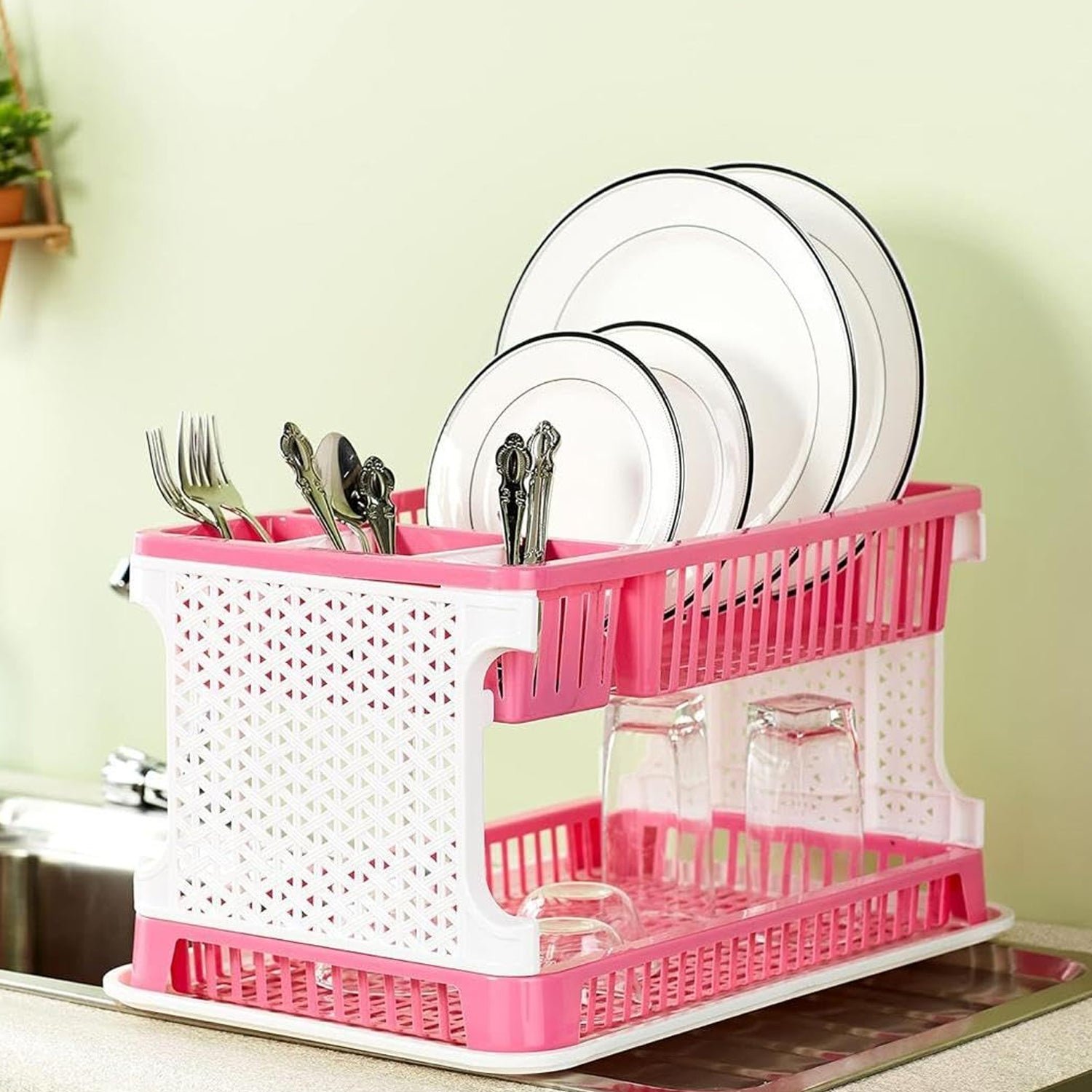 Kitchen Organizer Rack with Water Storing Tray – Durable & Space-Saving
