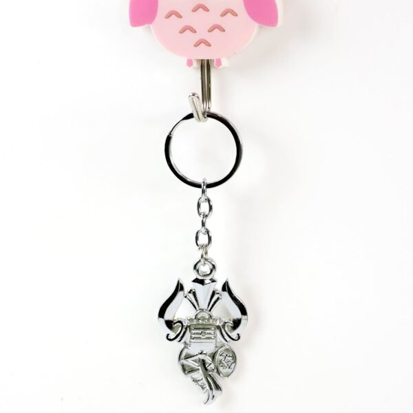 Trishul Damru Keychain – Durable Silver Metal Spiritual Accessory