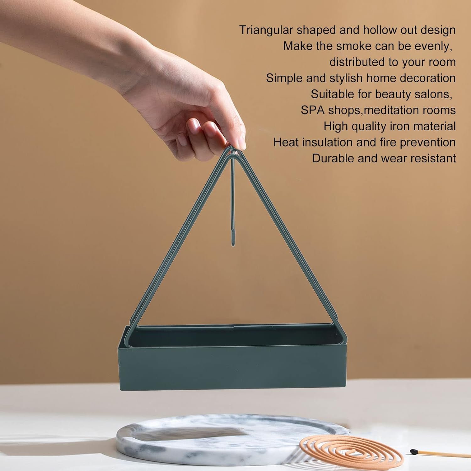 Mosquito Coil Holder – Triangular Iron Design | Velvet Wellness