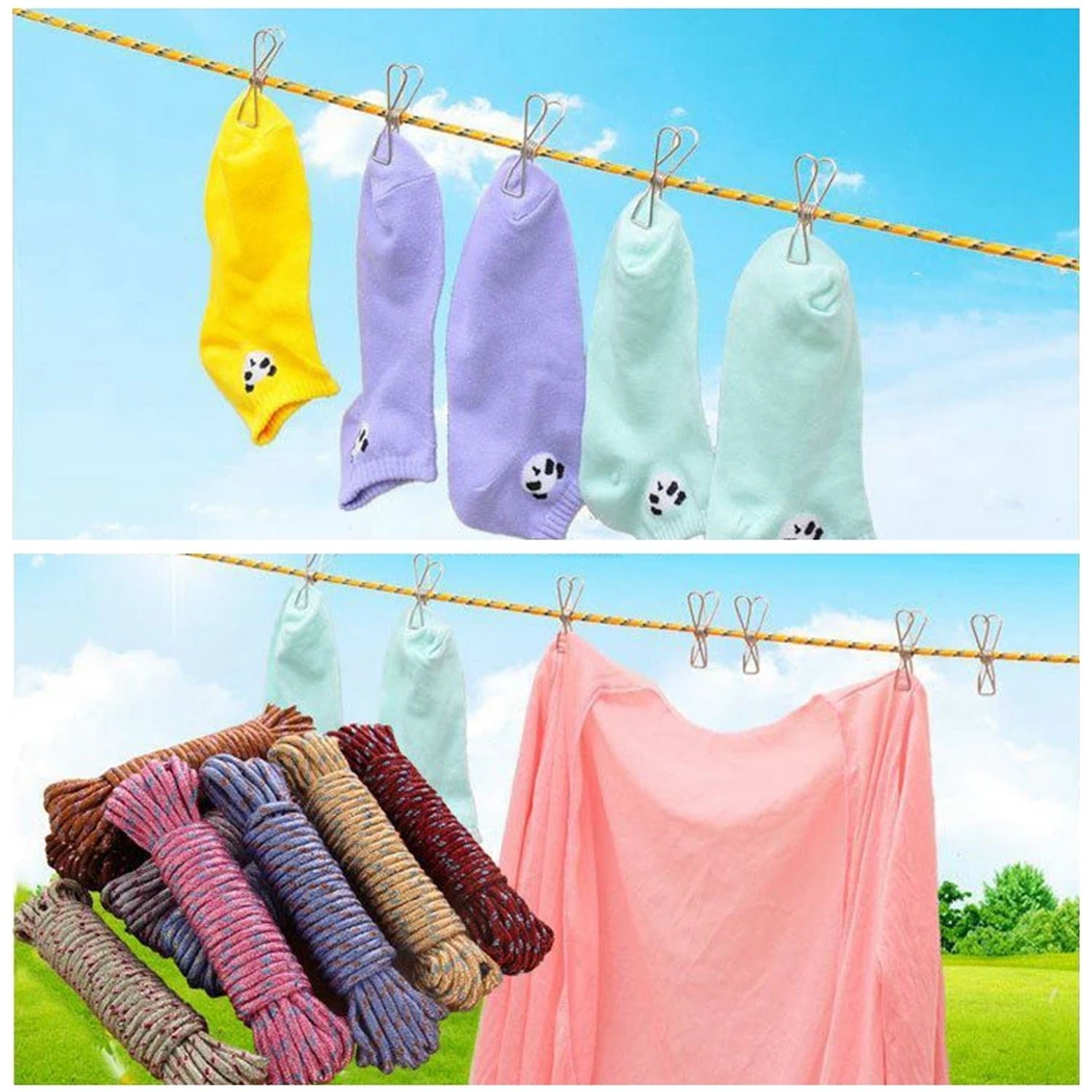 Laundry Clothesline 10m Nylon – Heavy-Duty & Portable | Velvet Organizers