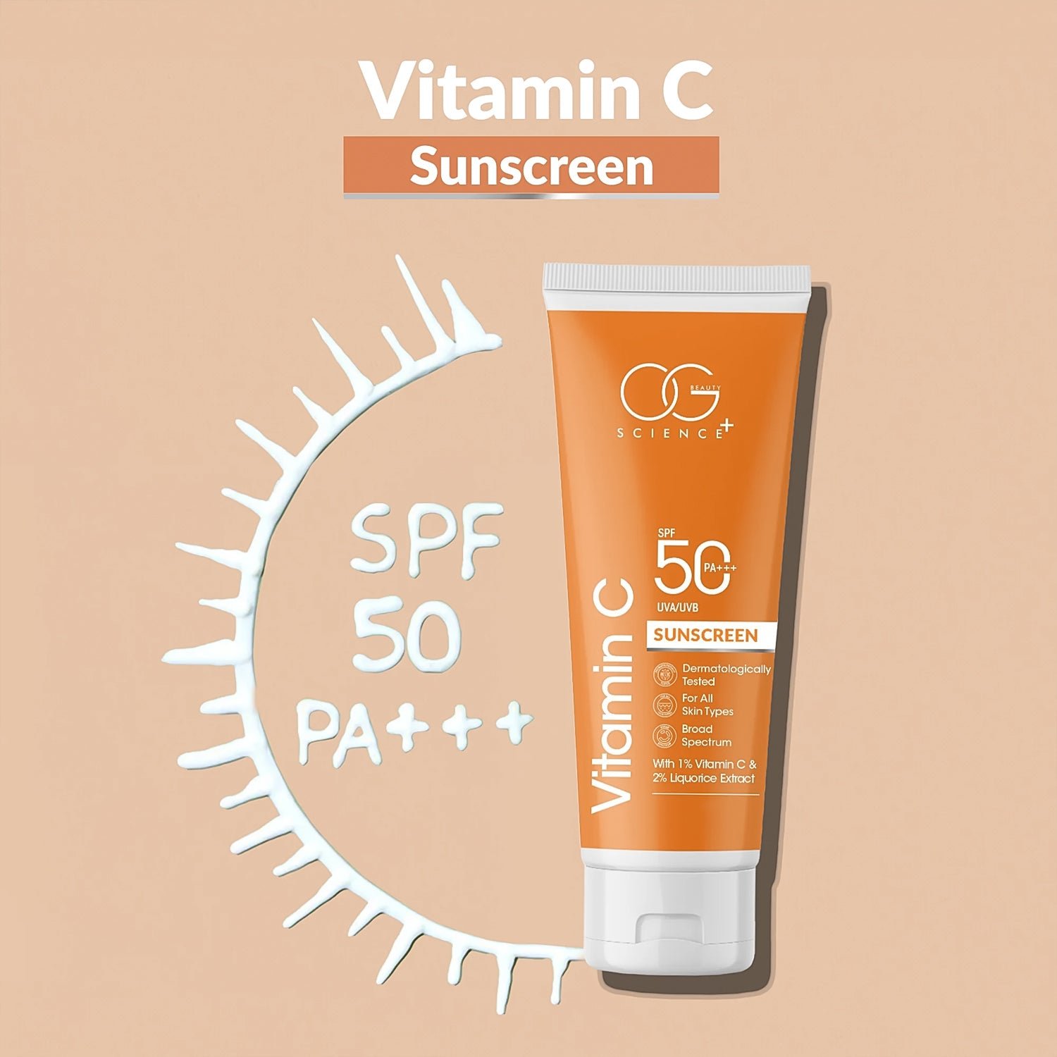 Vitamin C Sunscreen SPF 50 PA+++ – Brightening & UV Protection