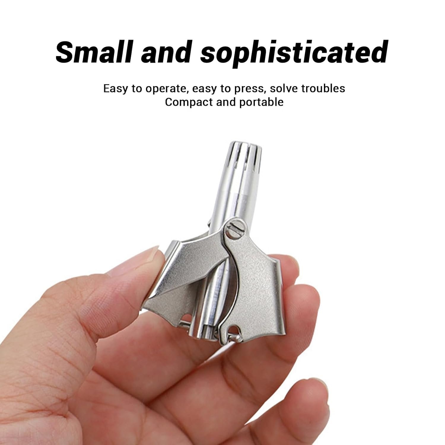 Nose Hair Remover – Painless Stainless Steel with Metal Case | Calm & Curl