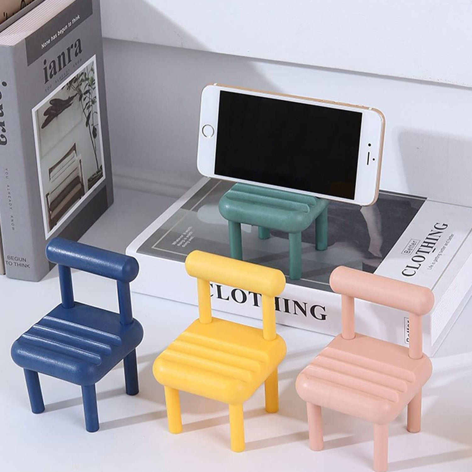 Mini Chair Phone Stand – Cute Wooden Desk Holder | Gambit
