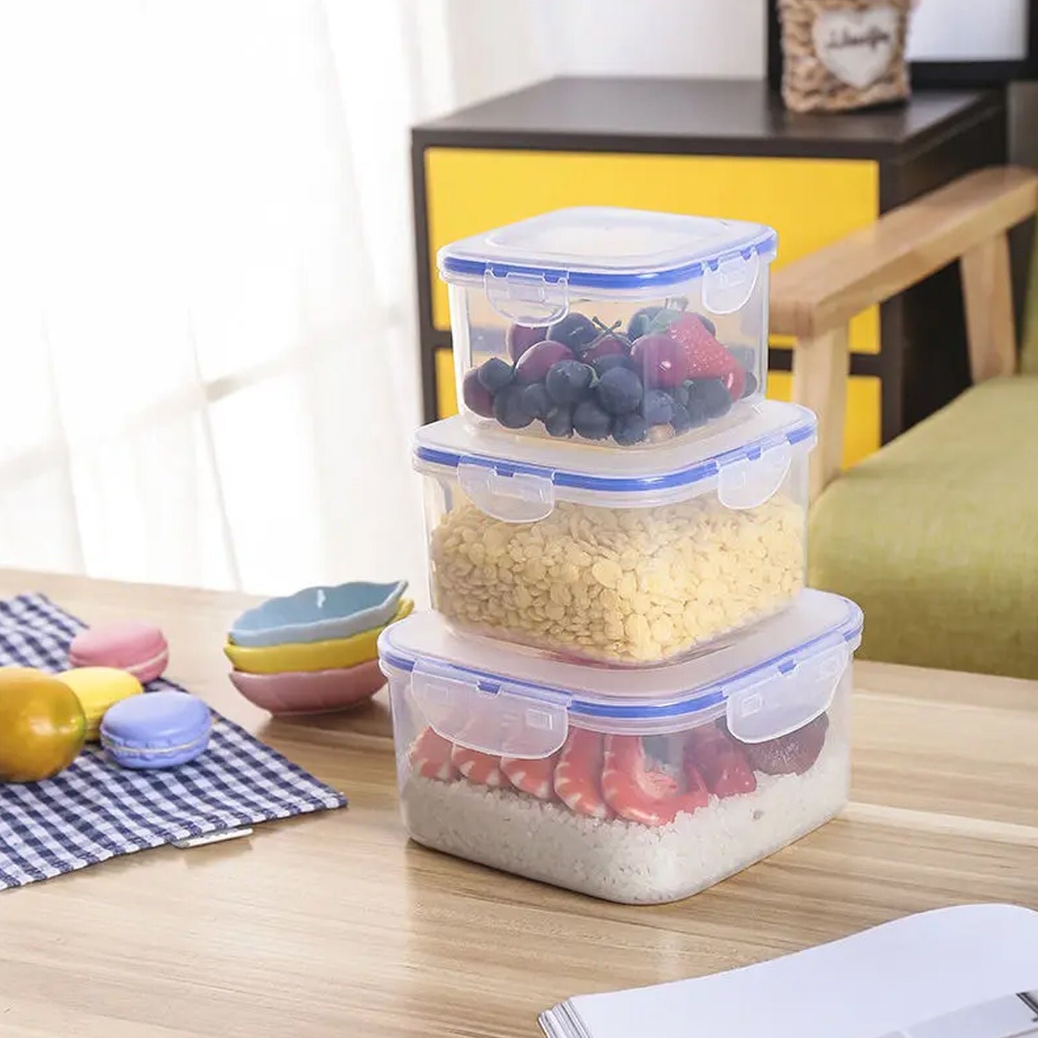 Airtight Kitchen Storage Container – 3 Pc Food Grade Set | Velvet Wheels