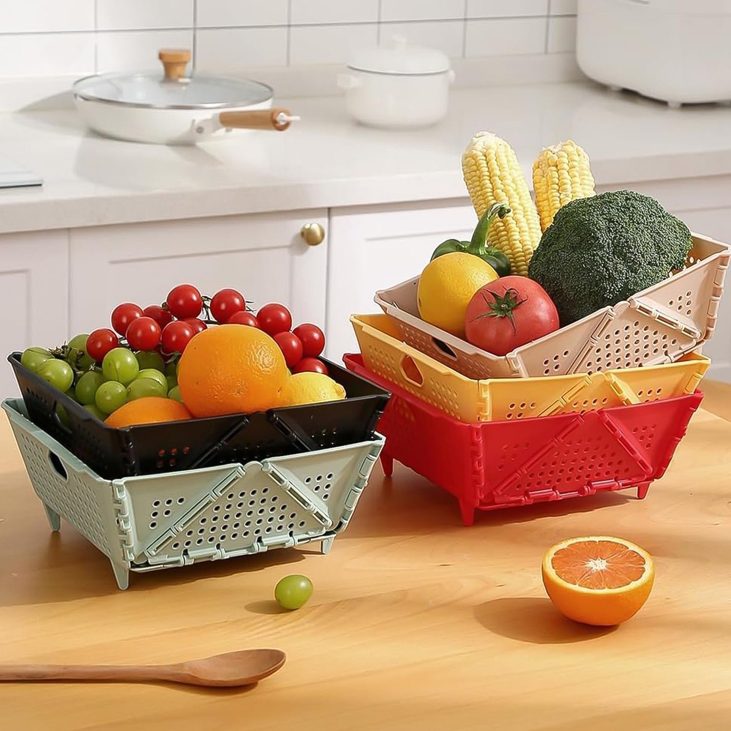 Foldable Storage Basket – Ventilated & Space-Saving | Tidy Table