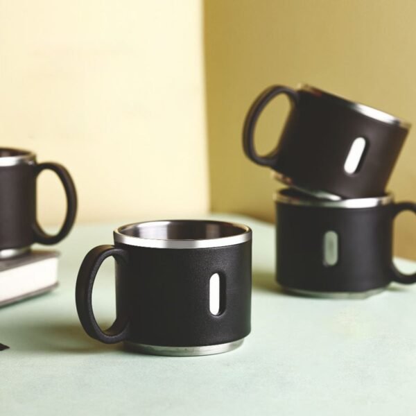 Stainless Steel Desk Mug Set – Durable 150ml Tea & Coffee Cups