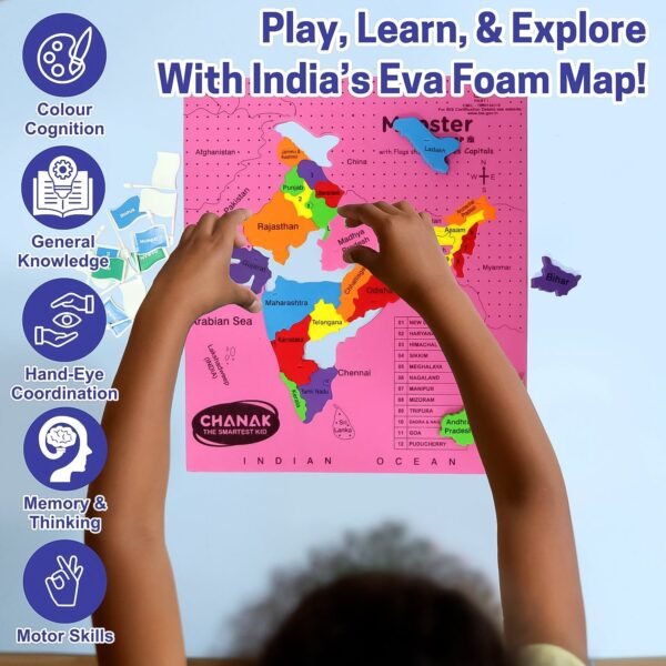 India Map Puzzle – Educational EVA Foam Game for Kids
