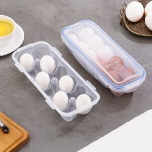 Egg Storage Box – 12-Grid Airtight Refrigerator Organizer