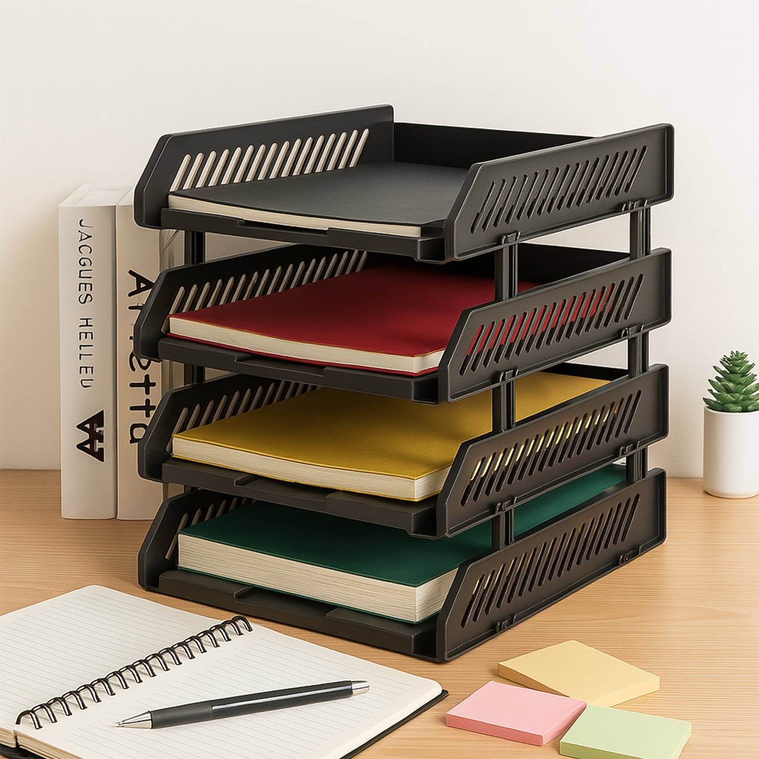 Office File Rack – 4-Layer Desktop Storage with Drawers | FiloDesk