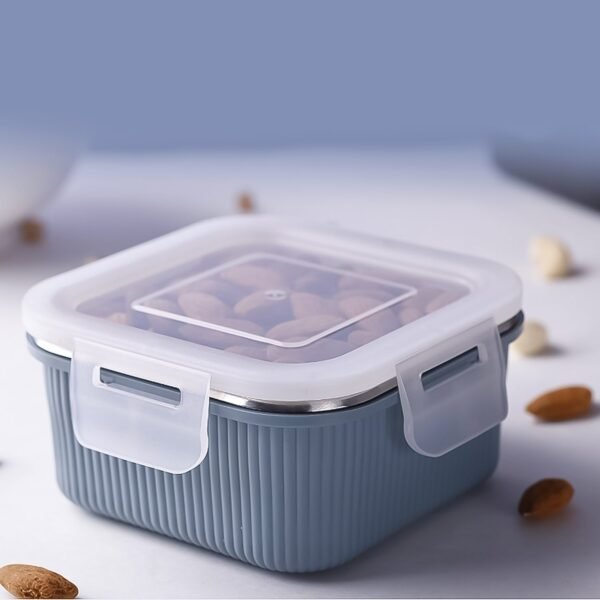 Square Stainless Steel Food Storage Container – 400ml Airtight