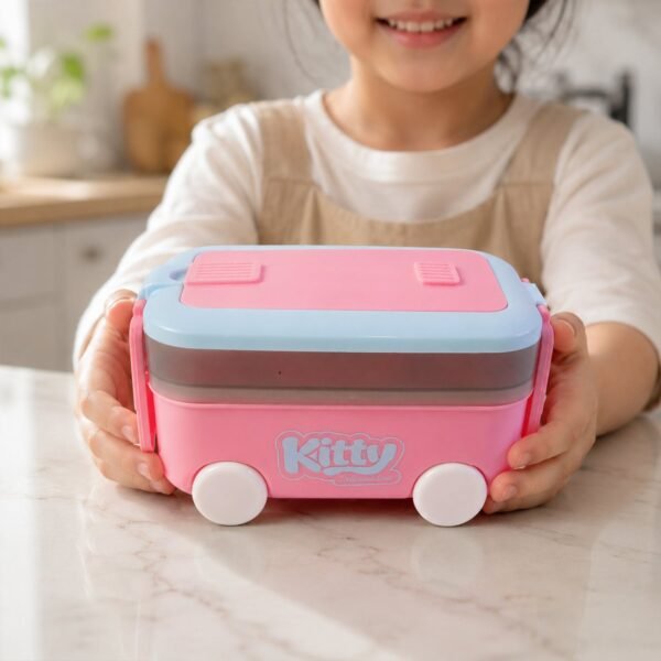Kids Car Shape Lunch Box with Wheels – Fun and Leakproof Design