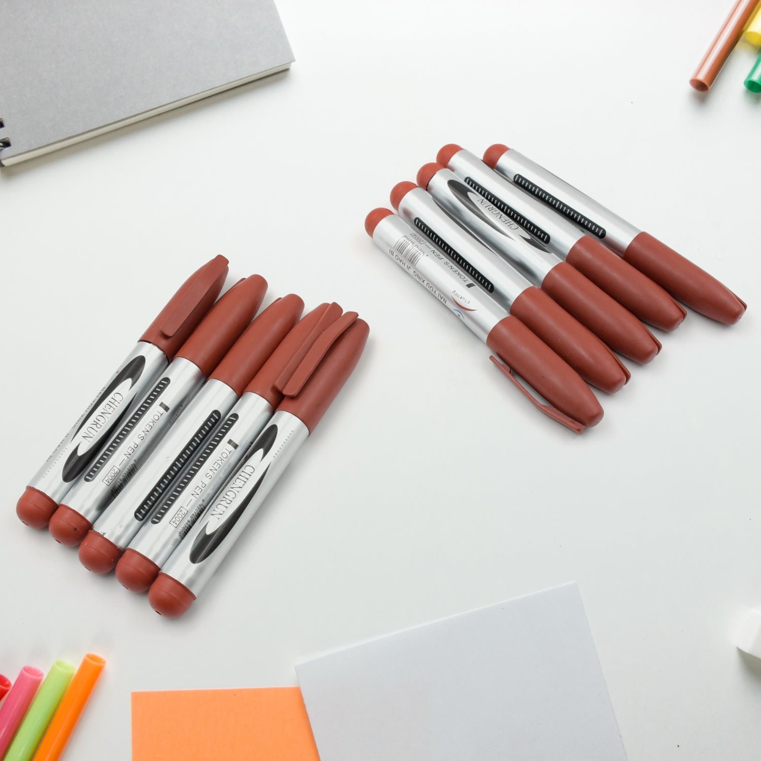 Maroon Permanent Marker – 10 Pc Set | Indo Glow