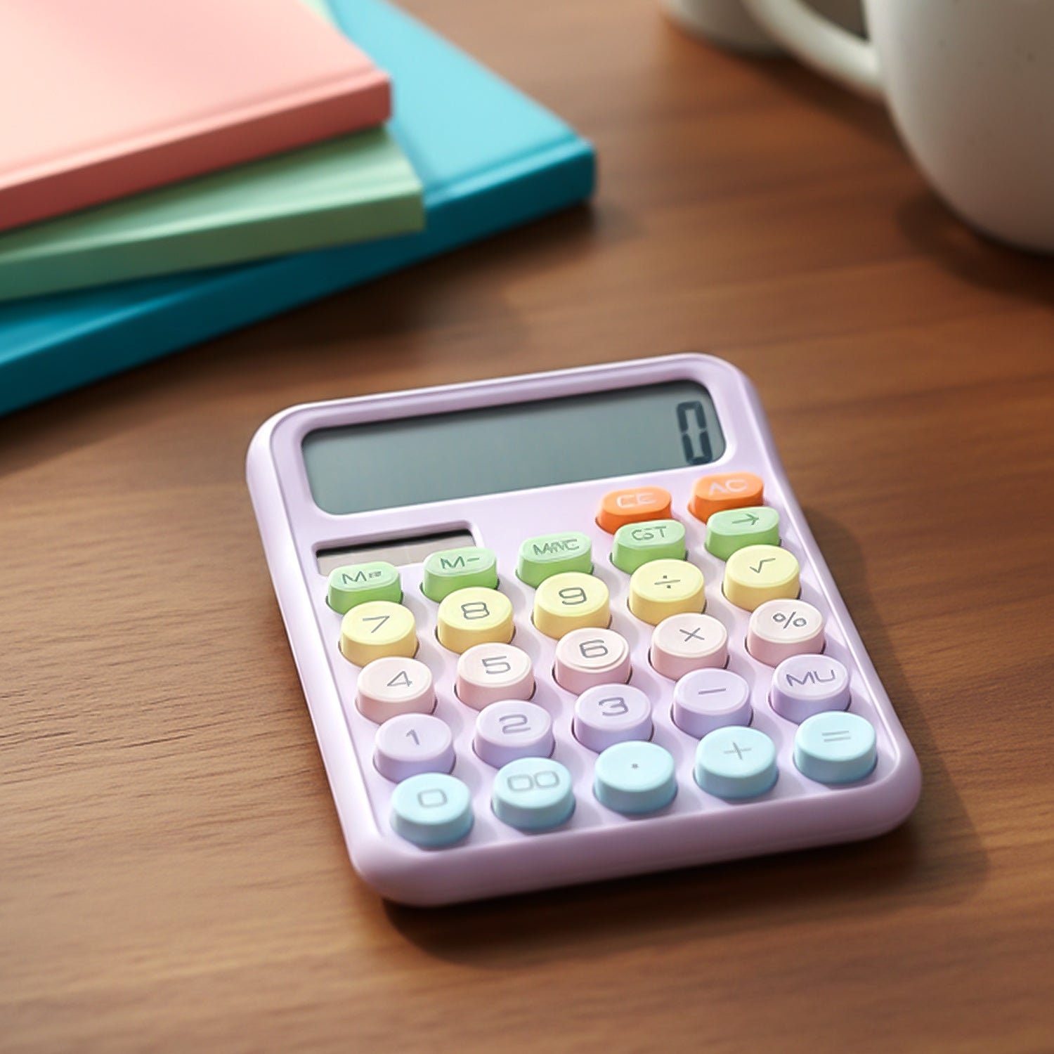 Desktop Calculator – Large Display & Soft Multicolor Keys