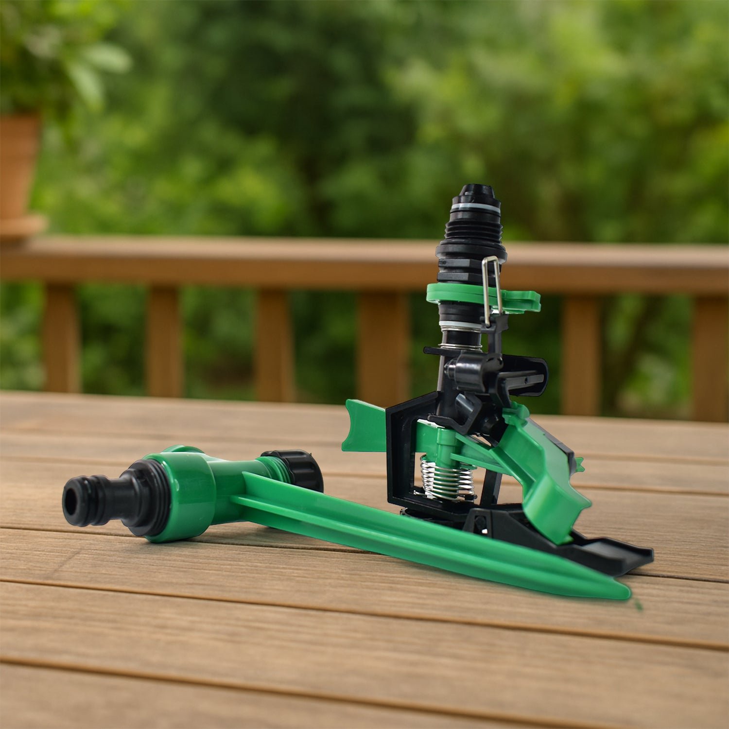 360-Degree Rotating Garden Impact Sprinkler – Adjustable Water Coverage