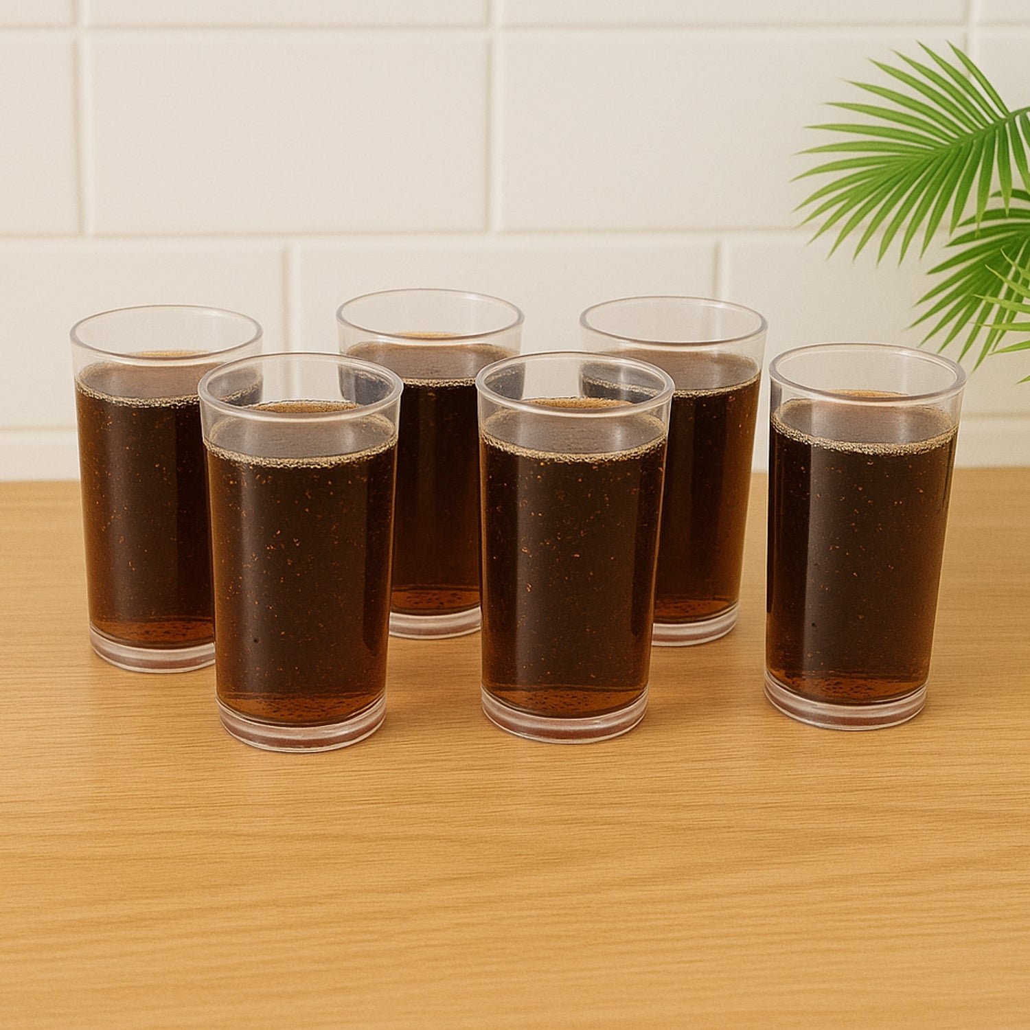 Martini Clear Glass Set – 6 Durable 300ml Plastic Tumblers