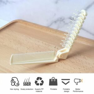 Foldable 2-in-1 Hair Comb & Brush – Compact & Travel-Friendly Design