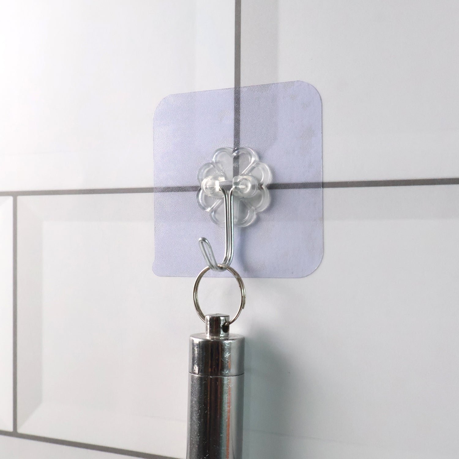 Heavy Duty Adhesive Wall Hooks – 10 Pc Transparent Set