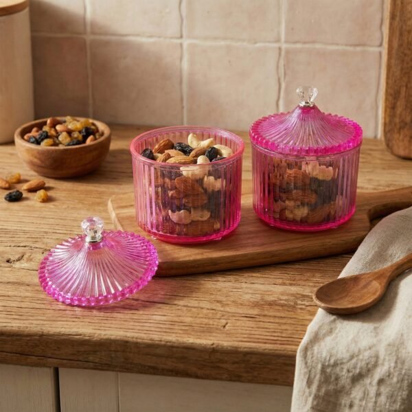 Dry Fruit Storage Jars – Luxury Transparent Plastic Set of 2