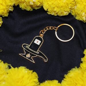 Shivling Keychain – Durable Golden Metal Devotional Charm