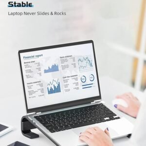 Fixed Metal Laptop Stand – Sturdy Ergonomic Desk Riser for Work