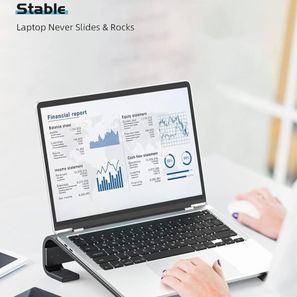 Fixed Metal Laptop Stand – Sturdy Ergonomic Desk Riser for Work