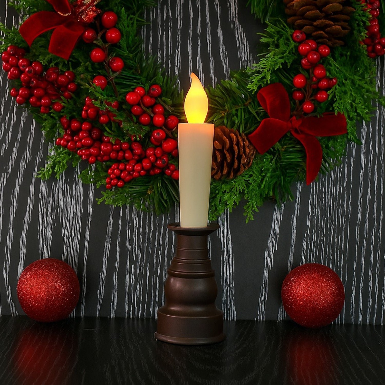 LED Flameless Candle with Holder – Elegant Flickering Light