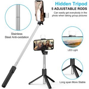 Wired Selfie Stick – 70cm Extendable Handle Tripod Stand