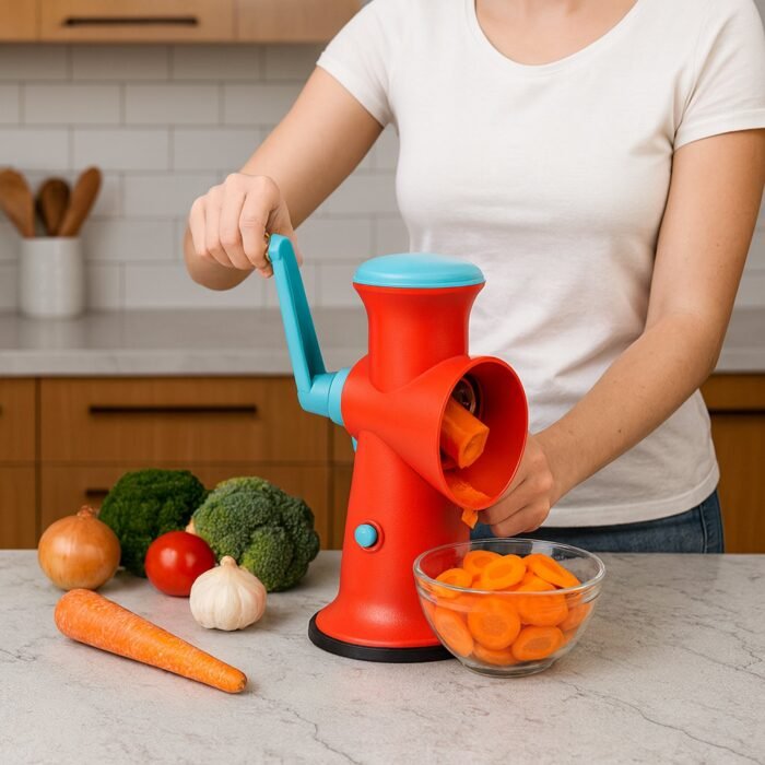 Manual Rotary Grater – 4 in 1 Interchangeable Blades for Easy Grating
