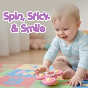 Baby Spinner Toy Set – 3 Pc Sensory Spin Toys with Suction Cups
