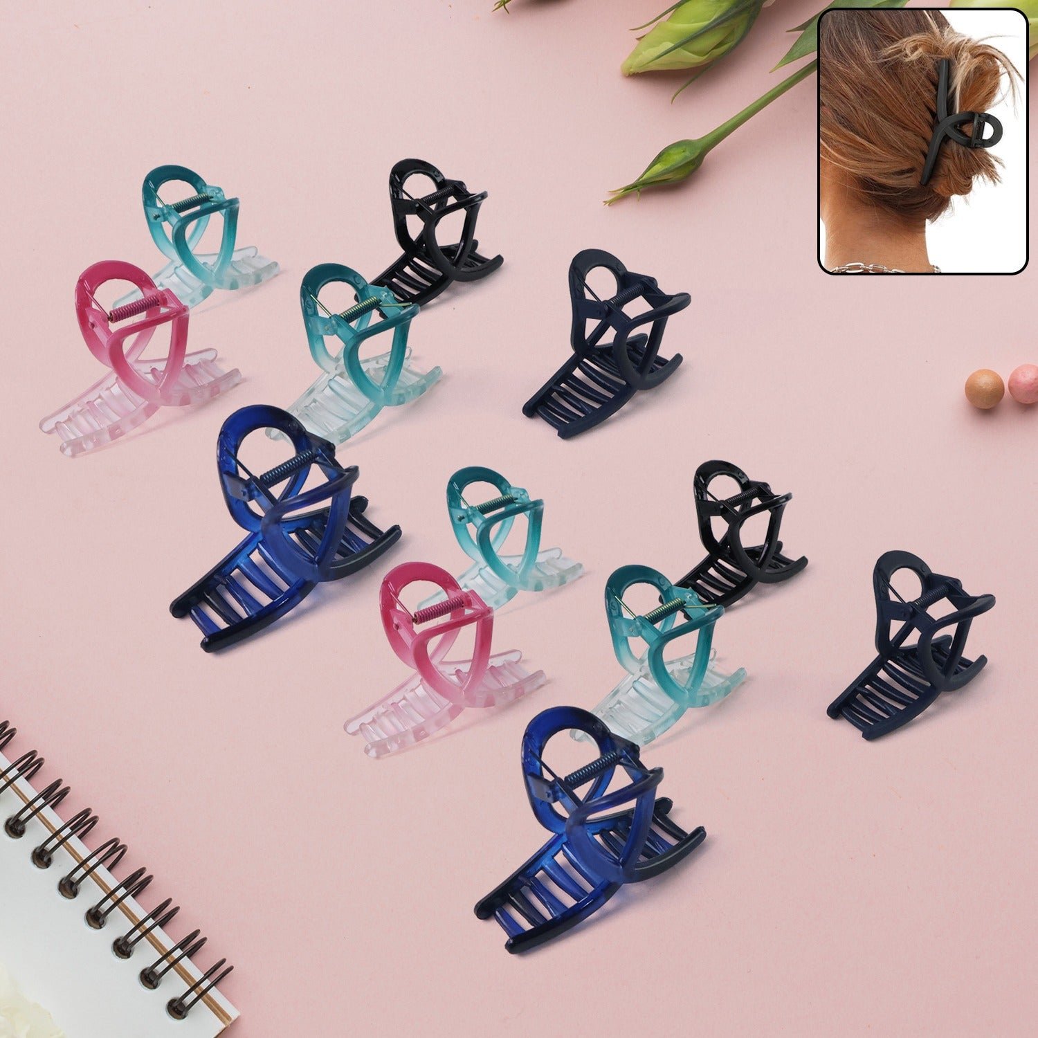 041ee2e7-3865-45f7-9d41-a4d11a6e5c8a Plastic Hair Clamp โ Durable Matte Finish Barrette Clip Set