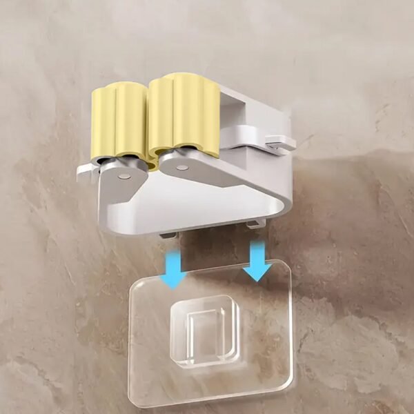 Self-Adhesive Mop Holder – Wall Mount Broom Organizer | Storenzo