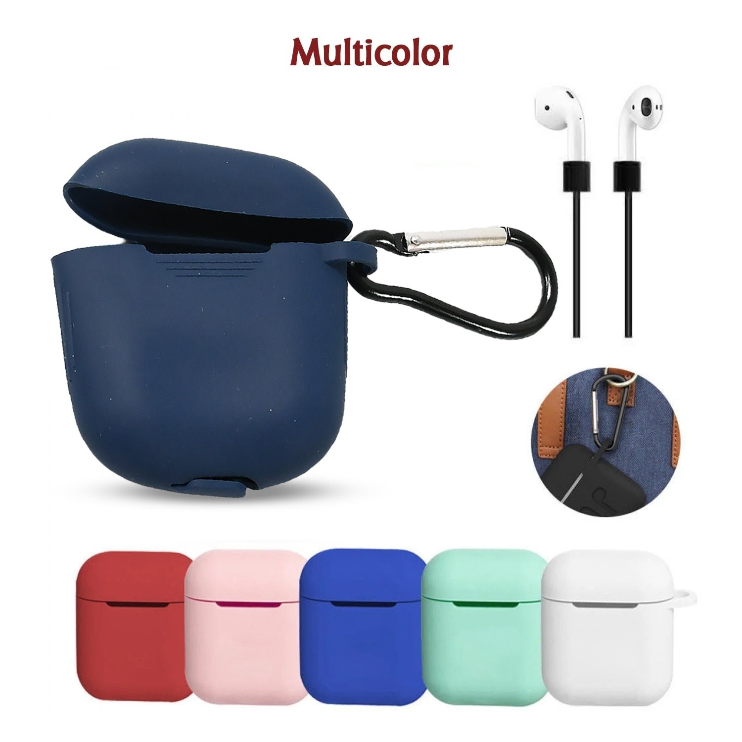 Wireless Earbuds Case – Shockproof Silicone Cover with Keychain | PHOBIA