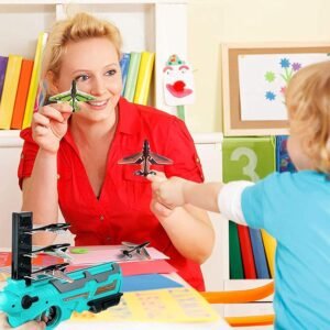 Airplane Launcher Toy – 5 Foam Planes & Gun | Play & Move