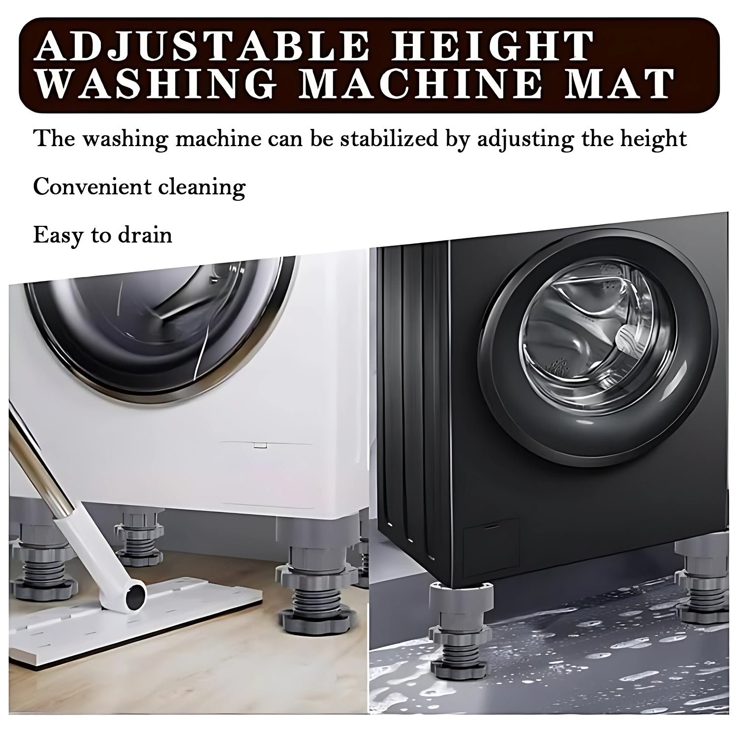Anti-Vibration Pads for Washing Machines & Refrigerators – Adjustable Height & Stable Base