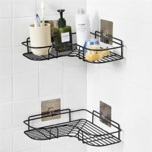 Corner Shelf Organiser – Stainless Steel Self-Adhesive | Bathora